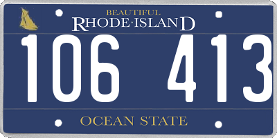RI license plate 106413