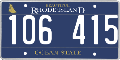 RI license plate 106415