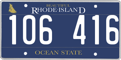 RI license plate 106416