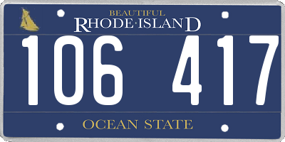 RI license plate 106417