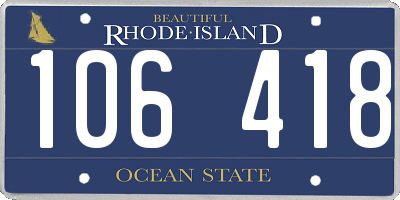 RI license plate 106418