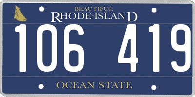 RI license plate 106419