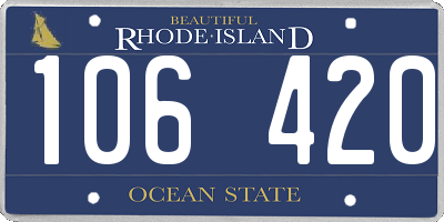 RI license plate 106420