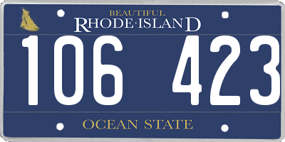 RI license plate 106423