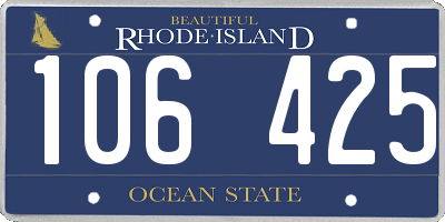 RI license plate 106425