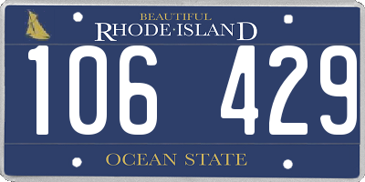 RI license plate 106429