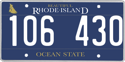 RI license plate 106430