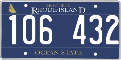 RI license plate 106432