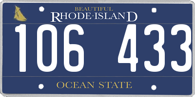 RI license plate 106433