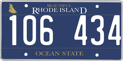 RI license plate 106434