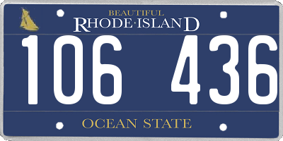 RI license plate 106436