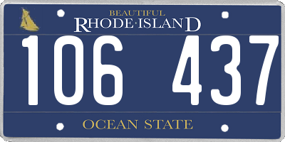 RI license plate 106437
