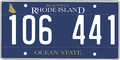 RI license plate 106441