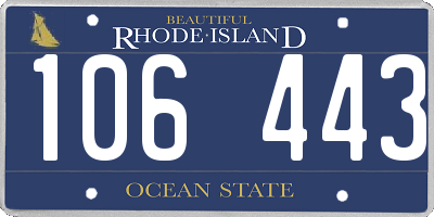 RI license plate 106443