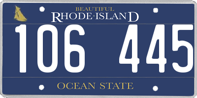 RI license plate 106445