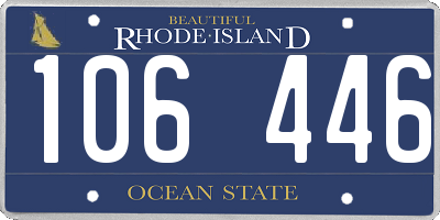 RI license plate 106446