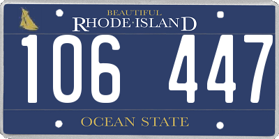 RI license plate 106447