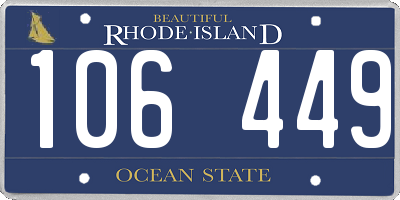 RI license plate 106449