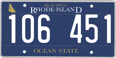 RI license plate 106451