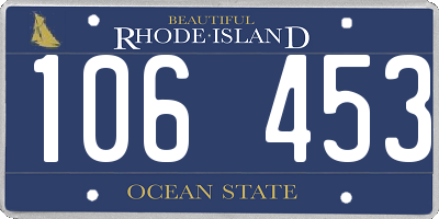 RI license plate 106453