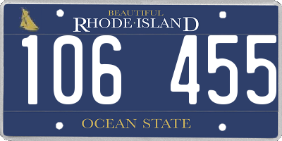 RI license plate 106455