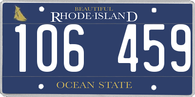 RI license plate 106459