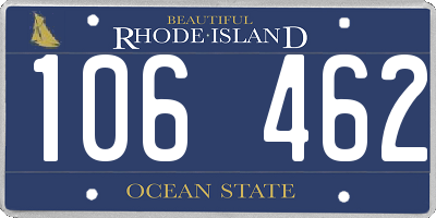 RI license plate 106462