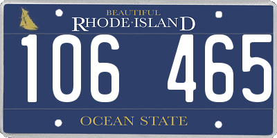 RI license plate 106465
