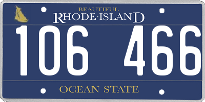 RI license plate 106466