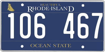 RI license plate 106467