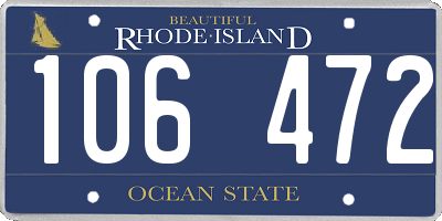 RI license plate 106472