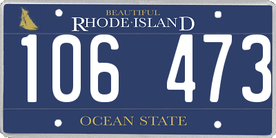 RI license plate 106473