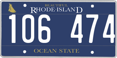 RI license plate 106474