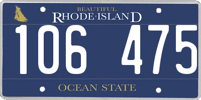RI license plate 106475