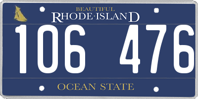 RI license plate 106476