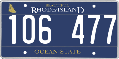 RI license plate 106477