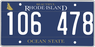 RI license plate 106478