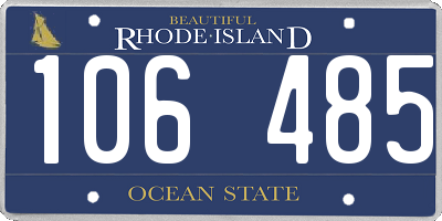 RI license plate 106485
