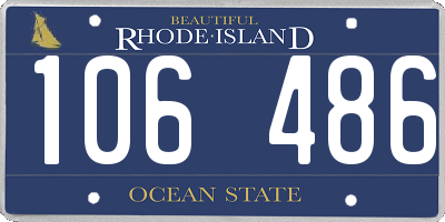 RI license plate 106486