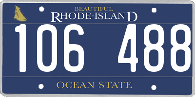 RI license plate 106488