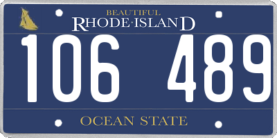 RI license plate 106489