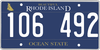 RI license plate 106492