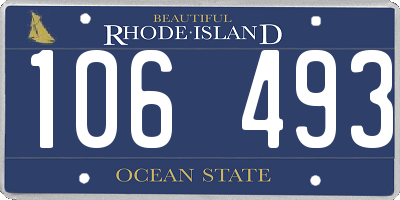 RI license plate 106493