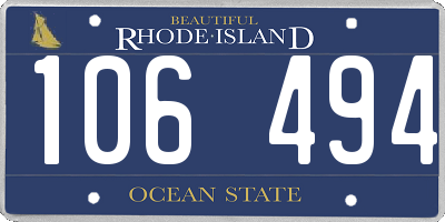 RI license plate 106494