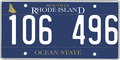 RI license plate 106496