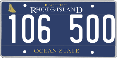 RI license plate 106500