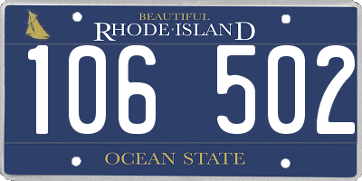 RI license plate 106502