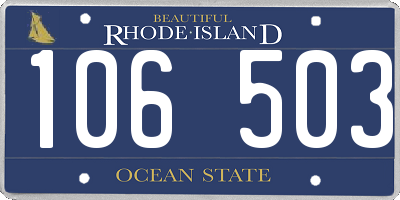 RI license plate 106503