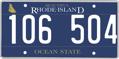 RI license plate 106504