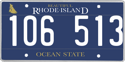 RI license plate 106513